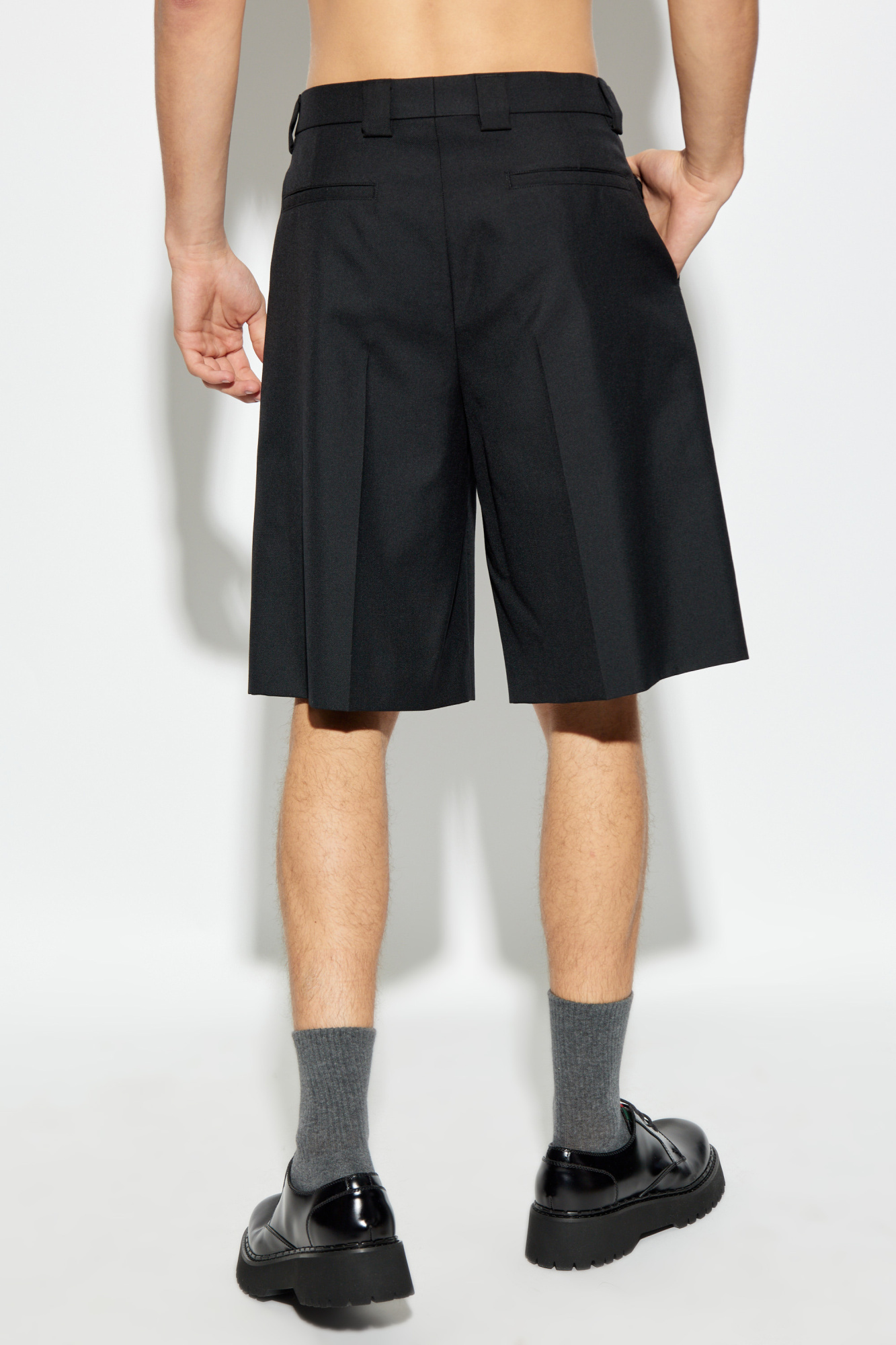 Black Pleated Shorts Gucci Vitkac Canada